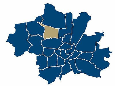 Location of the Moosach district in Munich