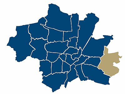 Location of the Trudering district in Munich