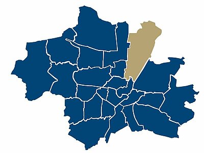 Location of the Arabellapark in Munich