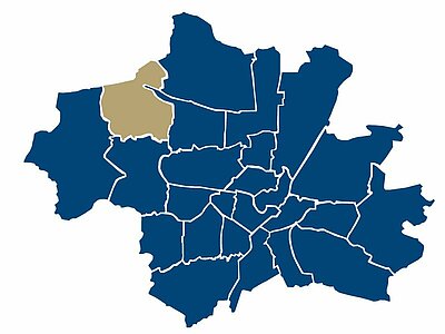 Location of the Allach district in Munich