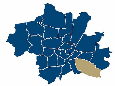 Location of te Ramersdorf district in Munich