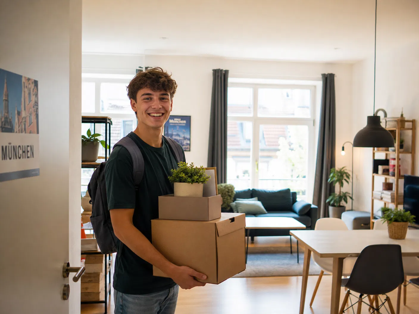 Studenten und Praktikanten in einer möblierten WG